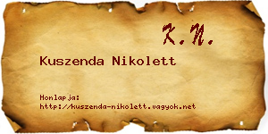 Kuszenda Nikolett névjegykártya